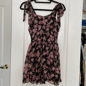 Floral Black and Pink Dress